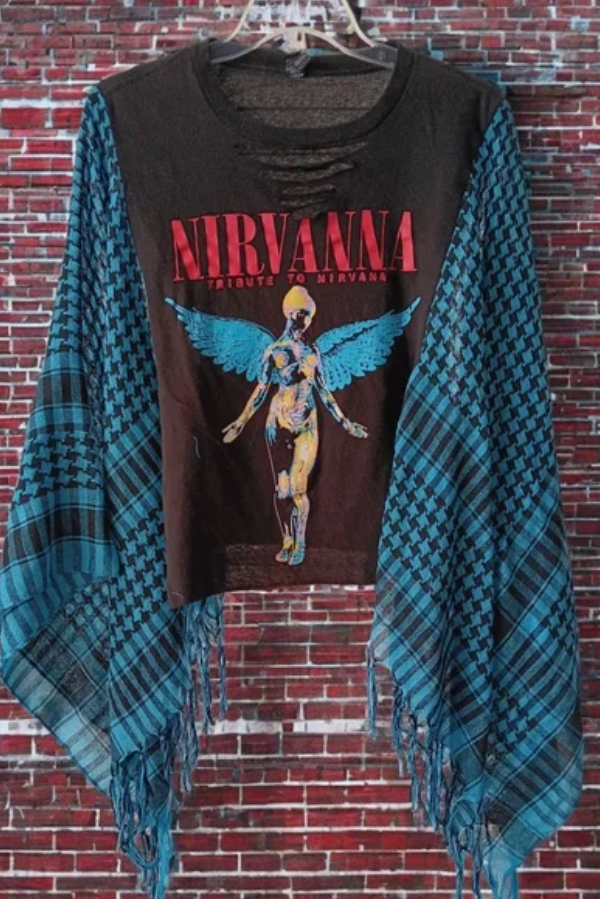Nirvana Graphic Print Tee (No Patch）