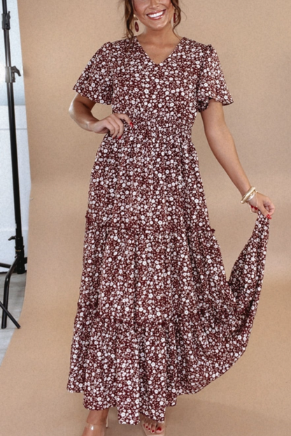 Many Moments Floral Maxi Dress, Wine
