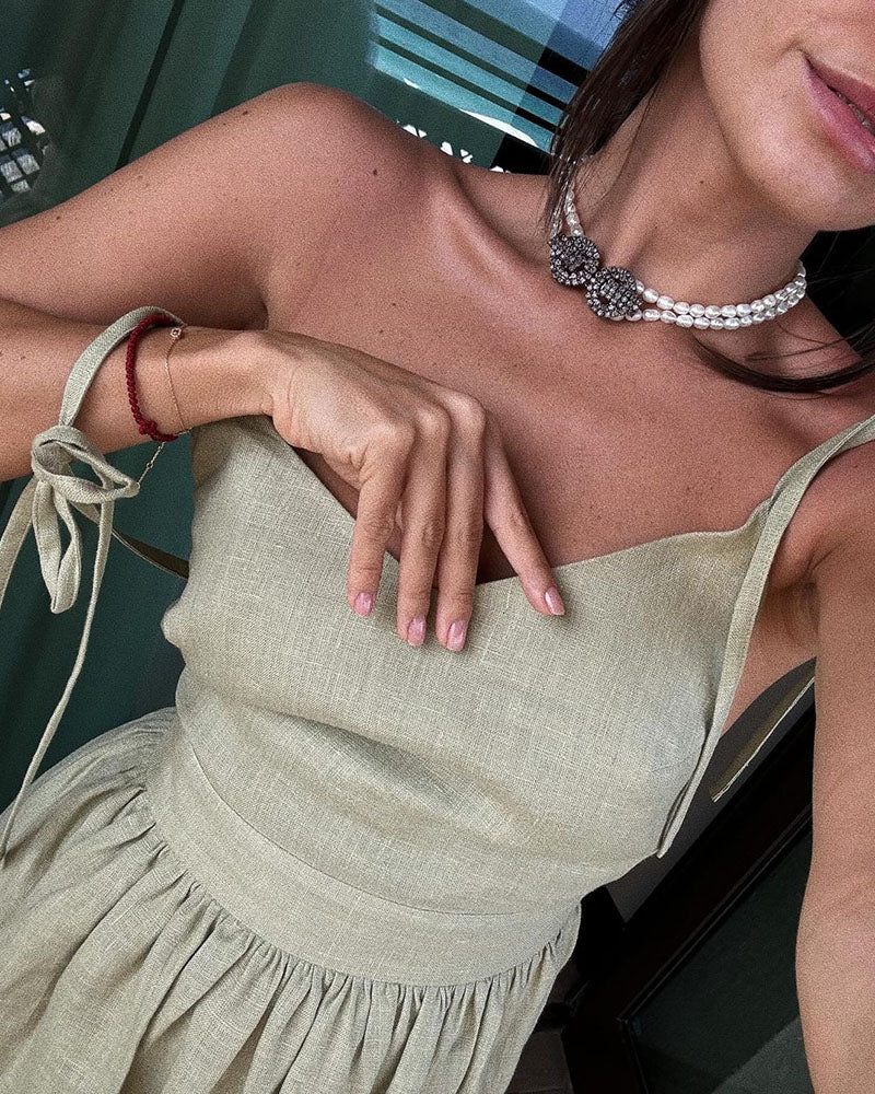 Robe bustier dos nu à col en V chic 