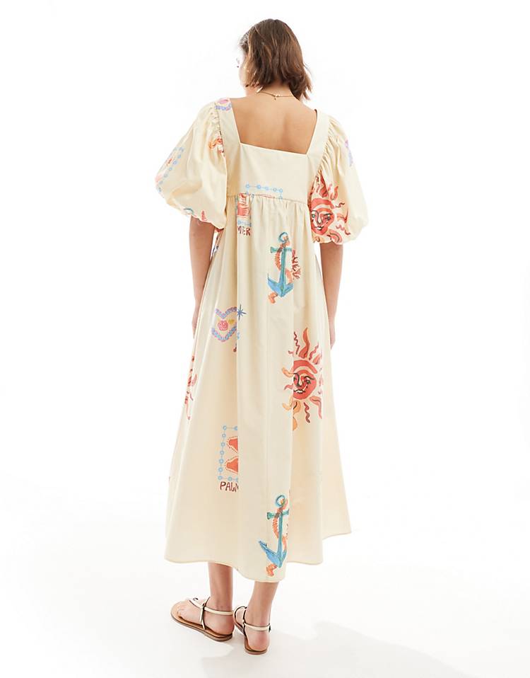 Robe mini à manches bouffantes et poches