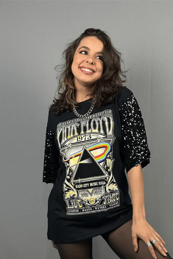 Pink Floyd Sequined Sleeve Tee