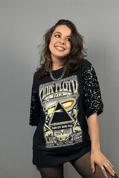 Pink Floyd Sequined Sleeve Tee