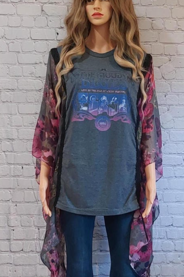 Kantha Rock–transformed Batwing-sleeve T-shirt