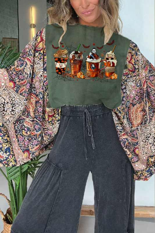 Halloween  Coffee Cup Mix & Match Tee