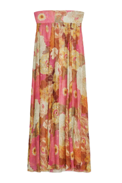 Rosalie Floral Print Strapless Maxi Dress