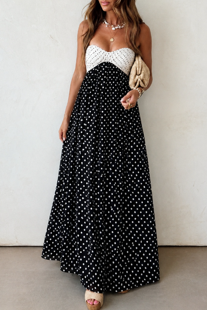 Elegant Polo Dot Colour Dress
