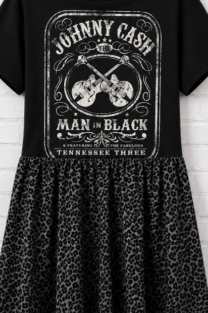 "Johnny Cash" Black Upcycled Dress
