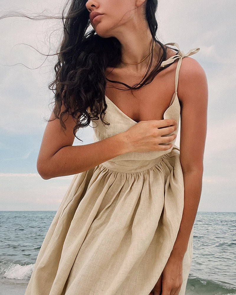 Robe bustier dos nu à col en V chic 
