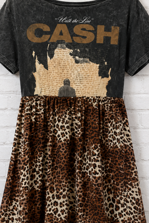 Johnny Cash Dress Upcycled