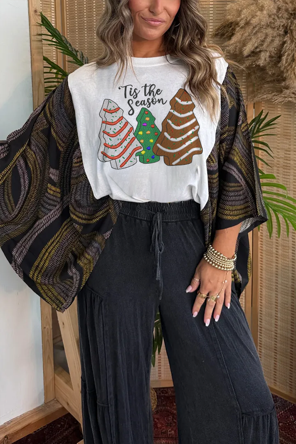 Christmas Tree Print T-shirt (No Patch)