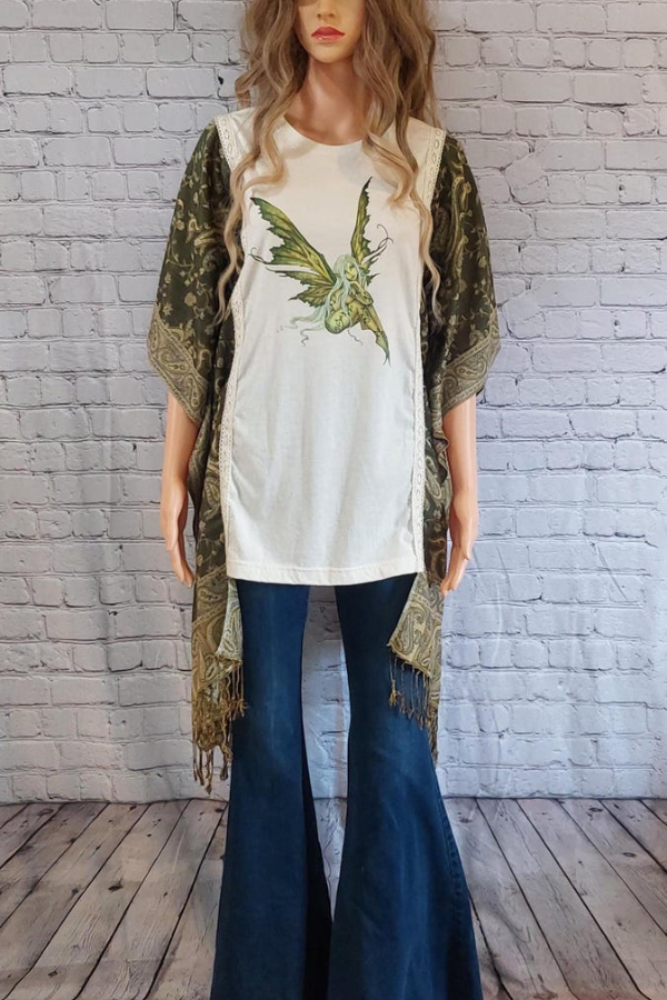 Green Genie Makeover Bat Sleeve T-shirt