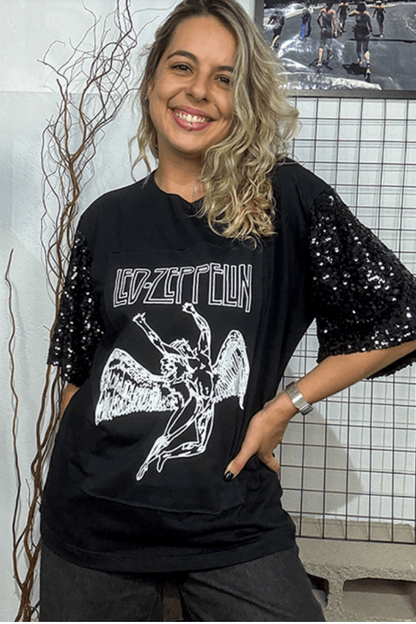 Led Zeppelin Sequined Sleeve Tee