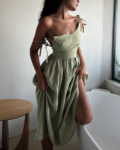 Robe bustier dos nu à col en V chic 