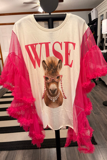 Horse-Print Dolman-Sleeve Tee