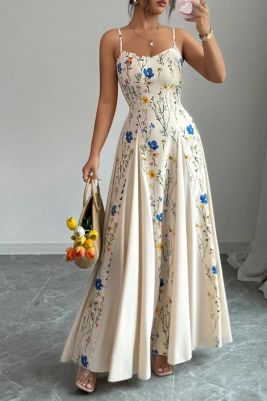 Stylish Print Slim-Fit Sling Dress