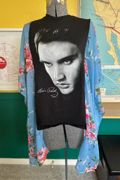 Music T-Shirt Poncho Top - Elvis Presley