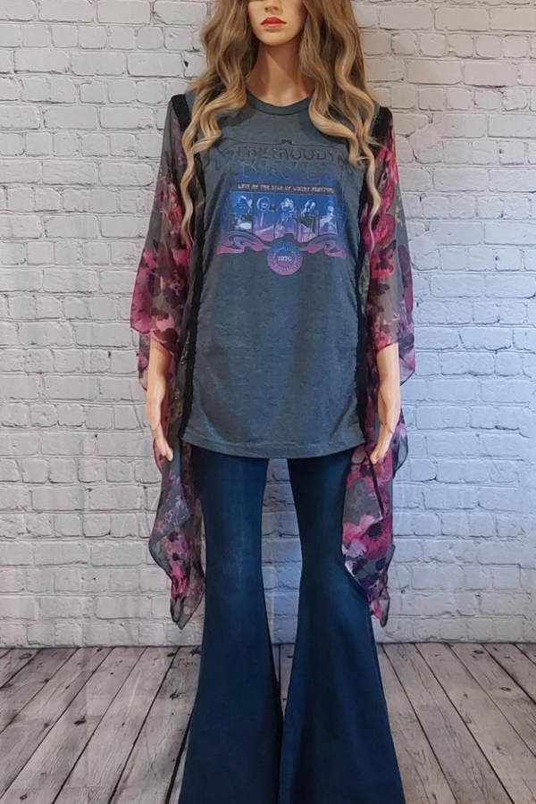 Kantha Rock–transformed Batwing-sleeve T-shirt