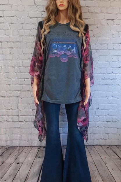 Kantha Rock–transformed Batwing-sleeve T-shirt