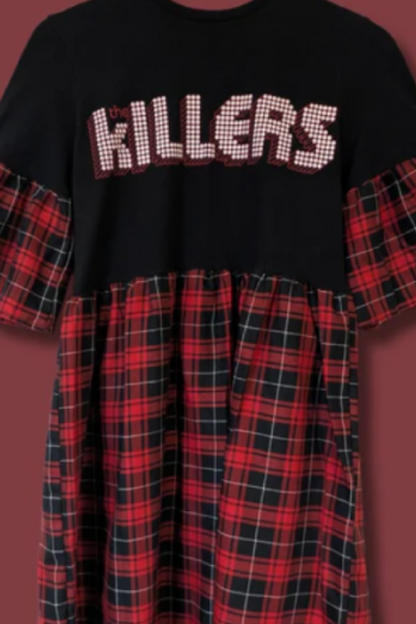 The Killers - Black and Red Tartan Patchwork Dress