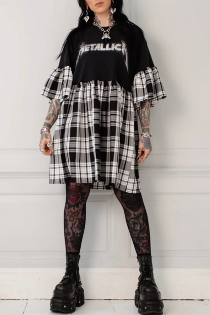 Metallica Puff Sleeve Dress