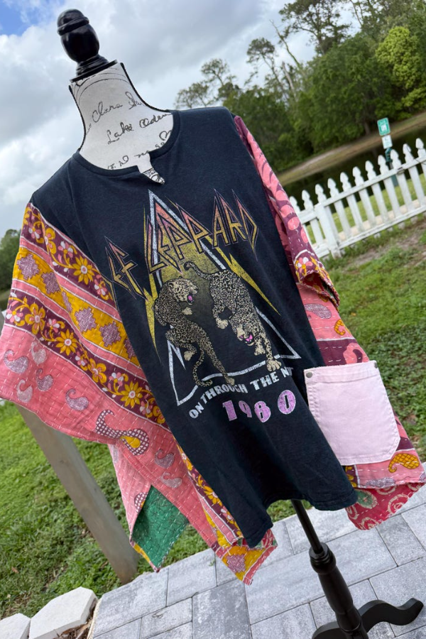 Def Leppard 1983 Graphic Print Batwing-sleeve T-shirt