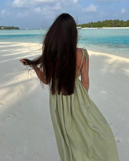 Robe bustier dos nu à col en V chic 
