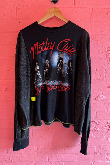Motley Crüe Band Printed Crewneck Knit Top