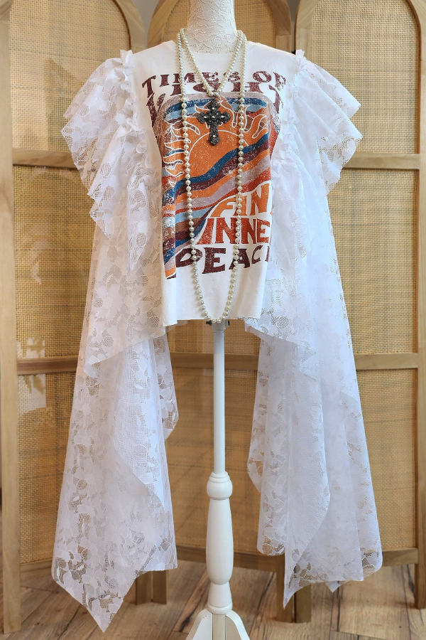 Patterned Print Batwing Sleeve T-Shirt