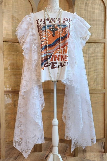 Patterned Print Batwing Sleeve T-Shirt