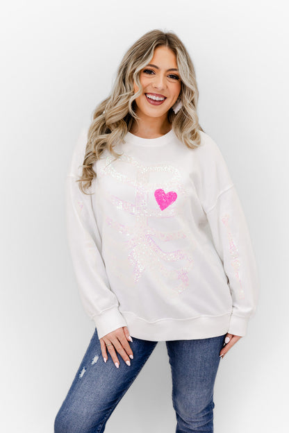 Skeleton Sequin Embellished Sweatshirt