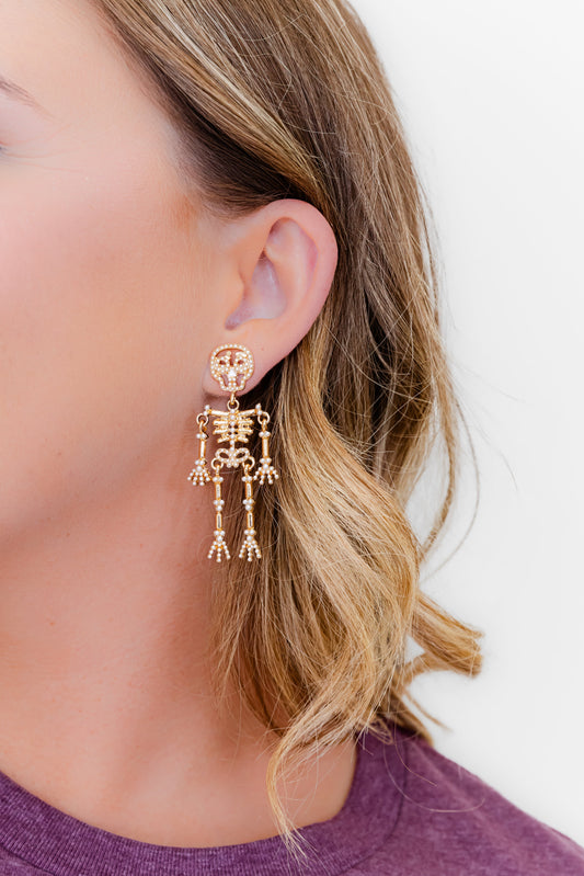 Emily Embellished Skeleton Dangle Earrings