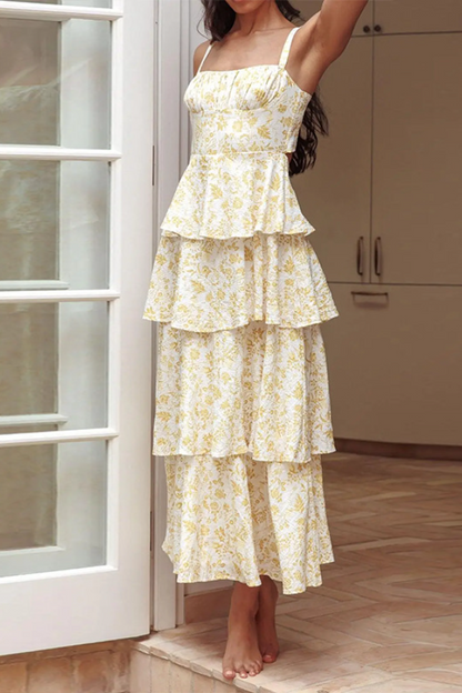 Floral Ruffled Flowy Midi Dress