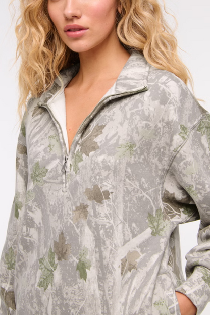 Printed Stand-collar Knit Top