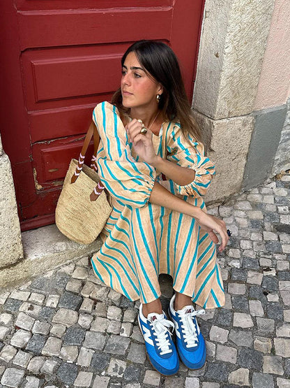 Robe mi-longue en lin