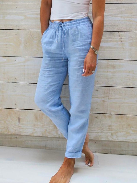 Pantalon décontracté ample à cordon de serrage 