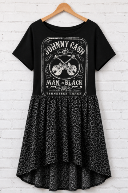 "Johnny Cash" Black Upcycled Dress