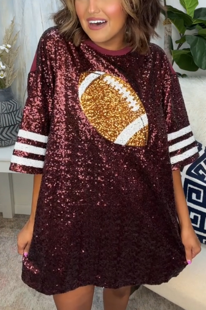 Sequin-print Rugby-style Dress