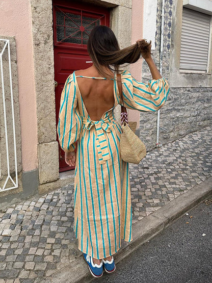 Robe mi-longue en lin