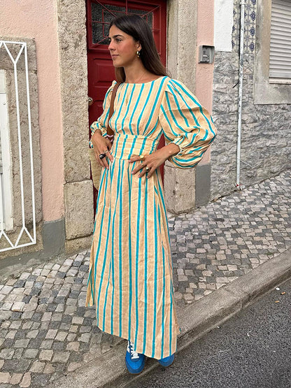 Robe mi-longue en lin