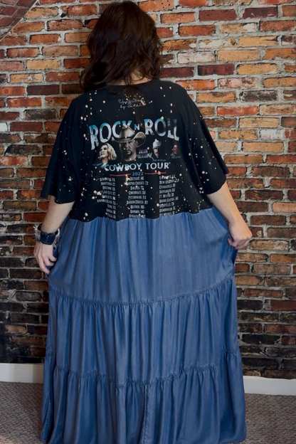 Jason Aldean Printed Patchwork Dress