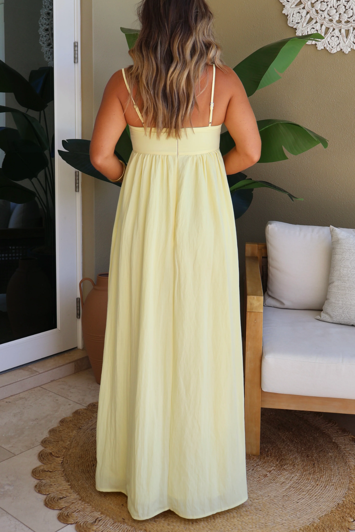 Gianna Empire Maxi Dress Lemon