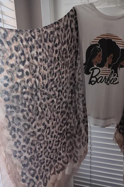Barbie Patchwork Leopard Print T-Shirt (No Patch)