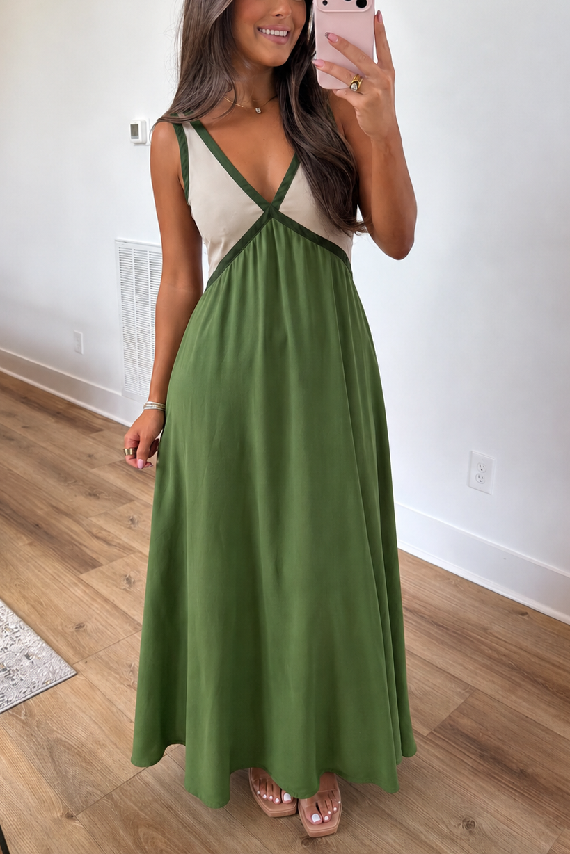 Easily Gorgeous V-Neck Sleeveless Maxi Dress