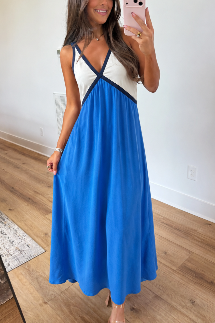 Easily Gorgeous V-Neck Sleeveless Maxi Dress