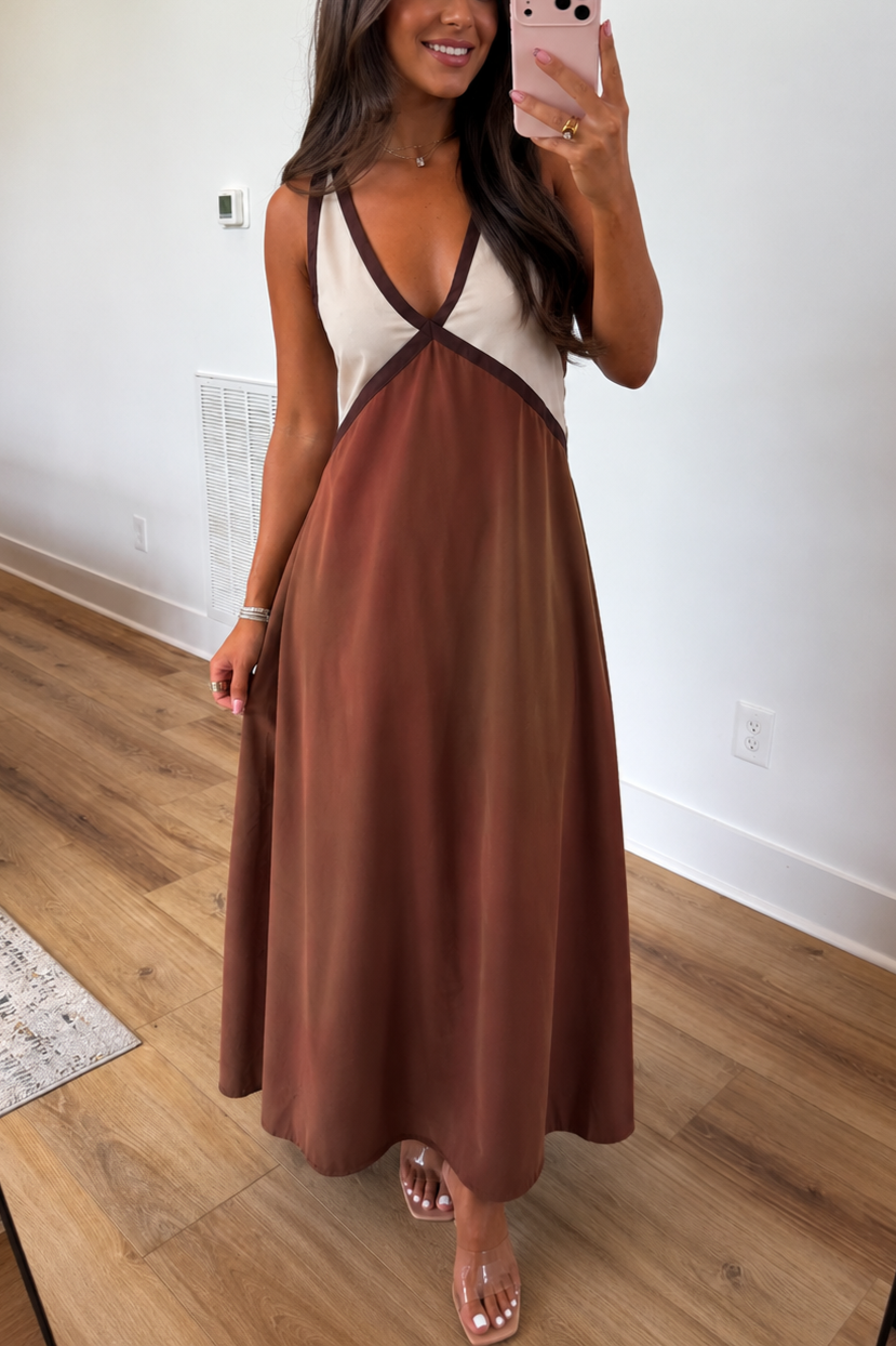 Easily Gorgeous V-Neck Sleeveless Maxi Dress