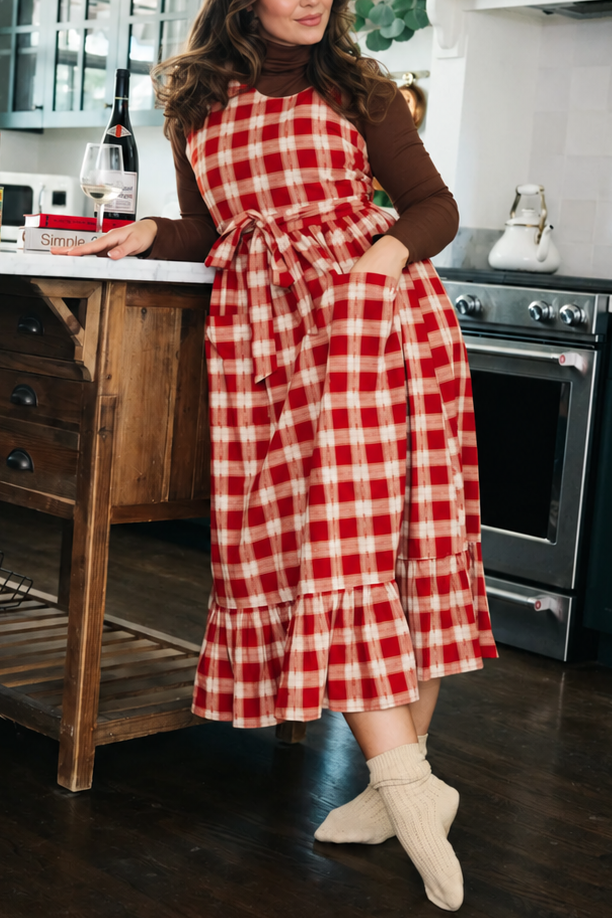 Housedress Red Sauce Plaid