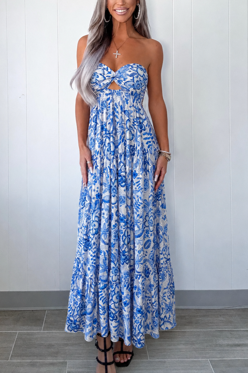 Nicolette Maxi -Blue swirls