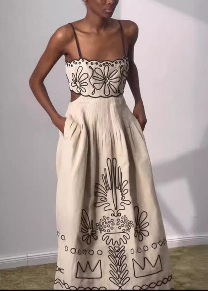 Robe trapèze imprimée à la mode