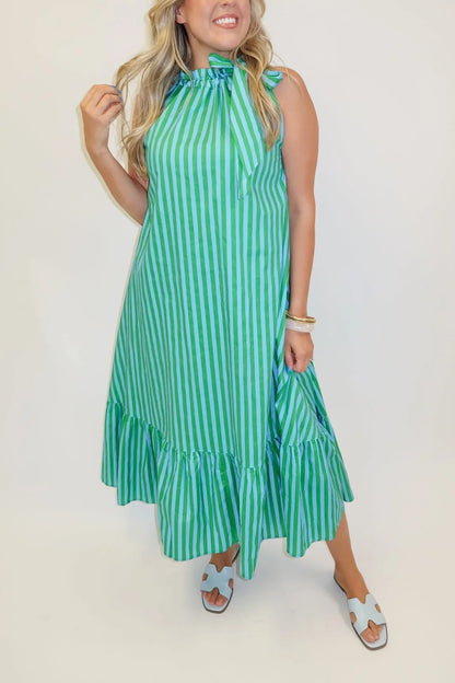 Along The Way Stripe Midi Dress