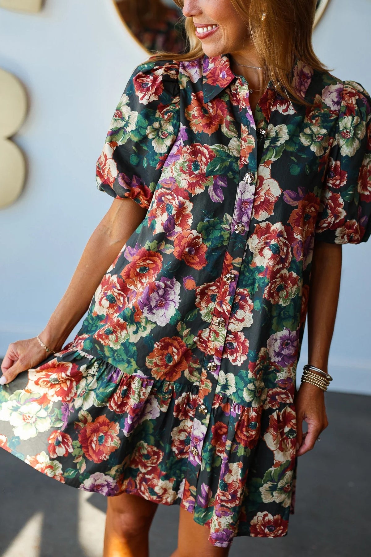 Floral Drop Waist Dress
